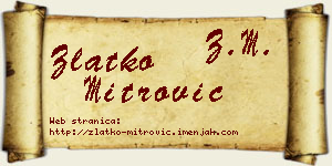 Zlatko Mitrović vizit kartica